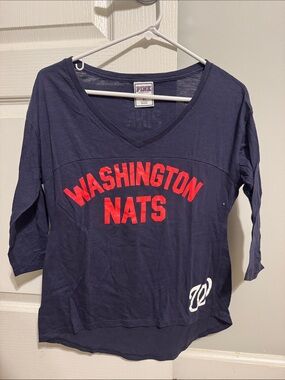 PINK Victoria's Secret Navy 'LOVE PINK' Back Print Top